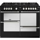 Stoves Sterling Deluxe ST DX STER D1100DF GTG BK 110cm Dual Fuel Range Cooker - Black - A/A/A Rated,