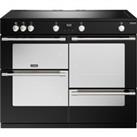 Stoves Sterling Deluxe ST DX STER D1100Ei TCH BK 110cm Electric Range Cooker with Induction Hob - Bl