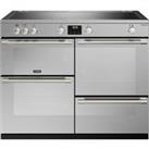 Stoves Sterling Deluxe ST DX STER D1100Ei ZLS SS Electric Range Cooker with Induction Hob - Stainles