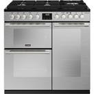 Stoves Sterling Deluxe ST DX STER D900DF GTG SS 90cm Dual Fuel Range Cooker - Stainless Steel - A/A/