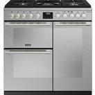 Stoves Sterling Deluxe ST DX STER D900DF SS 90cm Dual Fuel Range Cooker - Stainless Steel - A/A/A Ra