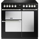 Stoves Sterling Deluxe ST DX STER D900Ei RTY BK 90cm Electric Range Cooker with Induction Hob - Black - A/A/A Rated, Black
