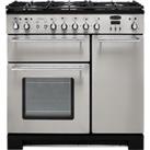 Rangemaster Toledo + TOLP90DFFSS/C 90cm Dual Fuel Range Cooker - Stainless Steel / Chrome - A/A Rated, Stainless Steel