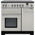 Rangemaster Toledo + TOLP90EIIV/C 90cm Electric Range Cooker with Induction Hob - Ivory / Chrome - A/A Rated, Cream