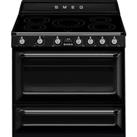 Smeg Victoria TR90IBL2 90cm Electric Range Cooker with Induction Hob - Black - A Rated, Black