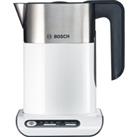 Bosch Styline TWK8631GB Kettle with Temperature Selector - White / Stainless Steel, White