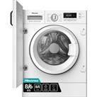 Hisense 3 Series WD3M841BWI Integrated 8Kg/6Kg Washer Dryer with 1400 rpm - White - E Rated, White