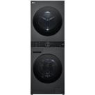 LG WashTower WT1210BBTN1 Wifi Connected 12Kg/10Kg Washer Dryer with 1400 rpm - Platinum Black - A Rated, Black
