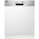 Zanussi ZDSN653X2 Semi Integrated Standard Dishwasher - Stainless Steel Control Panel with Fixed Doo