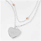 Radley 18ct Rose Gold and Silver Plated Layer Heart Necklace