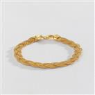 Revere Gold Plated Silver Twisted Foxtail Chain Bracelet