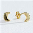 Revere Gold Plated Silver Crescent Moon Stud Earrings