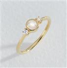 Revere Gold Plated Silver Moonstone Cubic Zirconia Ring - K