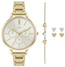 Spirit Luxury Ladies Pale Gold Bracelet Watch Set