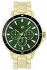 Spirit Men's Green Satin Dial Gold Colour Bracelet Watch