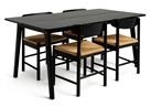 Habitat Nel Wood Veneer Dining Table & 4 Hanna Black Chairs