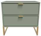 Messina 2 Drawer Bedside Table - Green