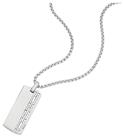 Fossil Men's Stainless Steel Dog Tag Pendant Necklace