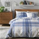 Argos Home Printed Check Blue & White Bedding Set- King size