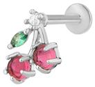 With Bling Silver Coloured Cubic Zirconia Stack Labret Stud