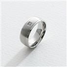 Revere Men's Stainless Steel Cubic Zirconia Ring - Size U