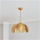 BHS Brooklyn Leafy Metal Pendant Ceiling Light - Gold