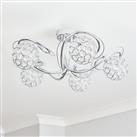 BHS Orchid Glass Flush Ceiling Light - Silver