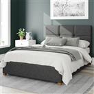Aspire Caine Twill Double Ottoman Bedframe - Charcoal