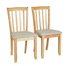 Argos Home Banbury Pair of Solid Wood Dining Chairs- Natural