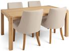 Habitat Radius Oak Dining Table & 4 Alec Cream Chairs