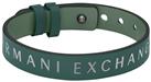 Armani Exchange Men's Green Leather Reversible Bracelet