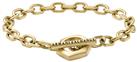 Armani Exchange Men's Gold Tone Steel Tbar Chain Bracelet