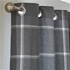 Habitat Square Check Fully Lined Eyelet Curtain - Grey