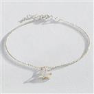 Revere Sterling Silver Beaded Chain Sea Star Charm Anklet