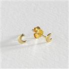 Revere Gold Plated Sterling Silver Moon Stud Earrings