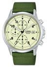 Lorus Men's Green Luminous Strap Watch