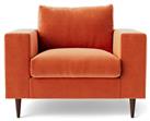 Swoon Evesham Velvet Armchair - Burnt Orange