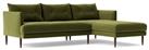 Swoon Kalmar Velvet Right Hand Corner Sofa - Fern Green