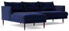 Swoon Kalmar Velvet Left Hand Corner Sofa - Ink Blue