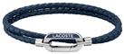 Lacoste Men's Navy Leather Double Braided Bracelet