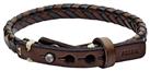 Fossil Men's Brown and Black Leather Braided Bracelet