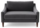 Swoon Turin Velvet Cuddle Chair - Granite Grey