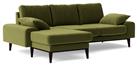 Swoon Tulum Velvet Left Hand Corner Sofa - Fern Green