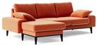 Swoon Tulum Velvet Left Hand Corner Sofa - Burnt Orange