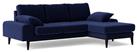 Swoon Tulum Velvet Right Hand Corner Sofa - Ink Blue