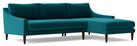 Swoon Turin Velvet Right Hand Corner Sofa- Kingfisher Blue