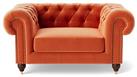 Swoon Winston Velvet Cuddle Chair - Burnt Orange