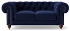 Swoon Winston Velvet 2 Seater Sofa - Ink Blue