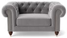 Swoon Winston Velvet Cuddle Chair - Silver Grey