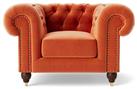 Swoon Winston Velvet Armchair - Burnt Orange